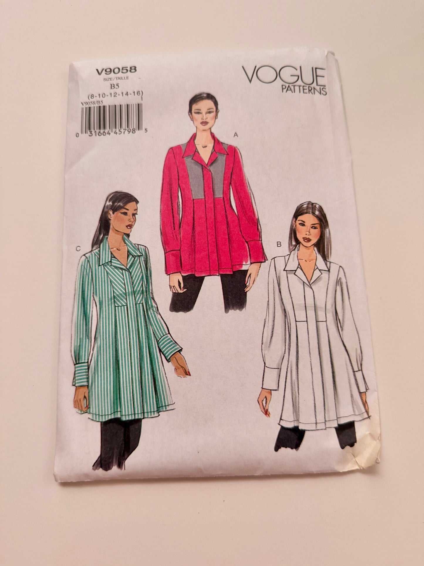 Vogue Pattern 9058 Misses Tunic