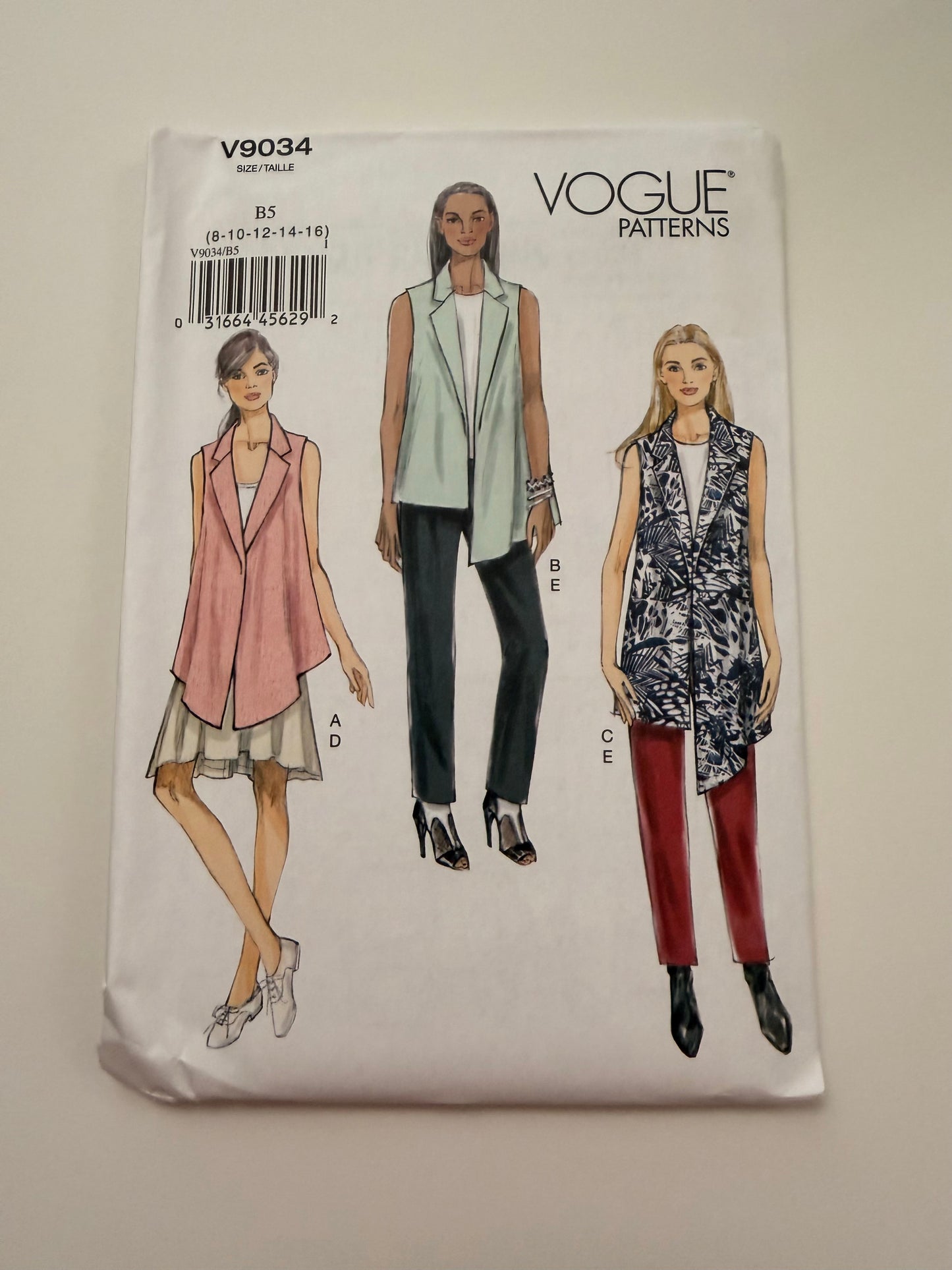 Vogue Pattern 9034 Vest - Skirt & Pants
