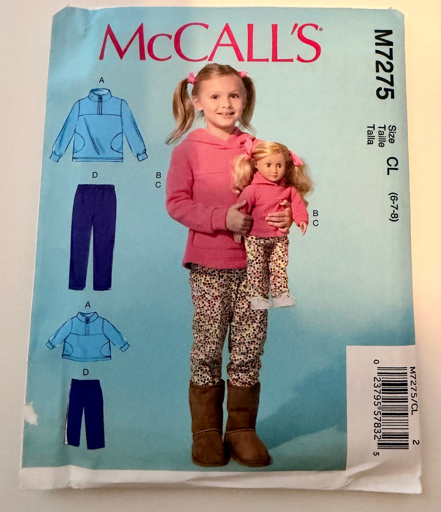 McCall's Pattern 7275 Girls Top & Pants/ Matching 18" Doll pieces 🎀