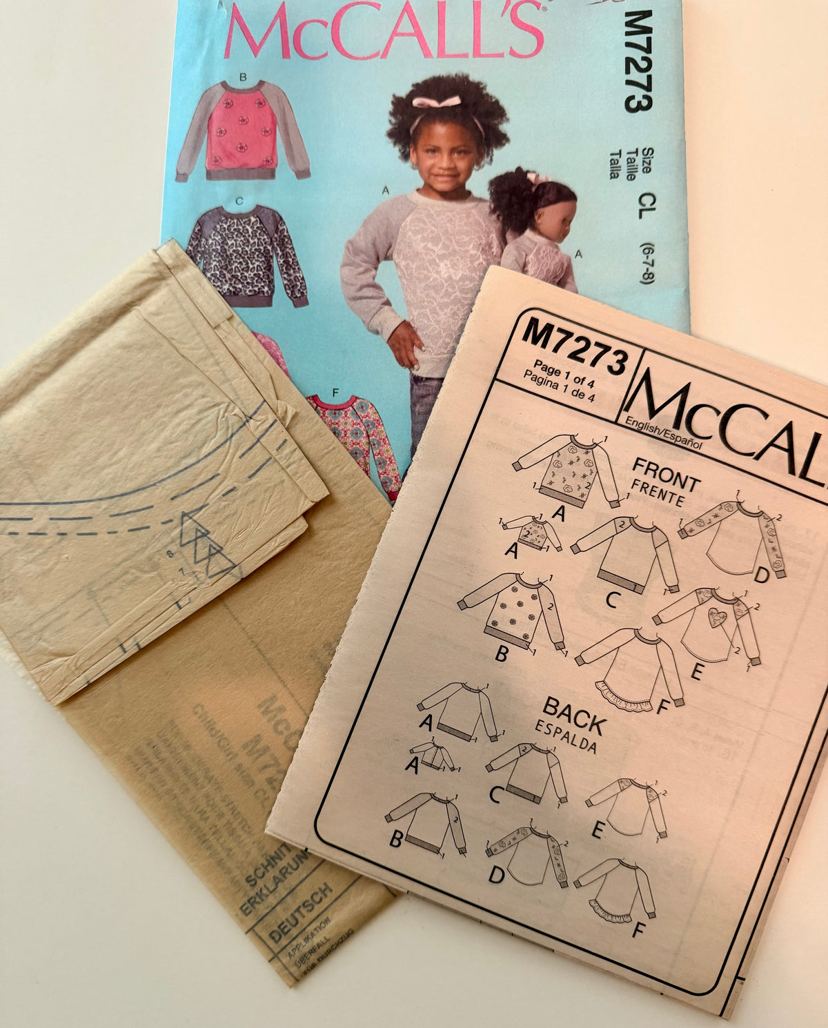 McCall's Pattern 7273 Children's Tops/ Matching Doll Tops 🎀