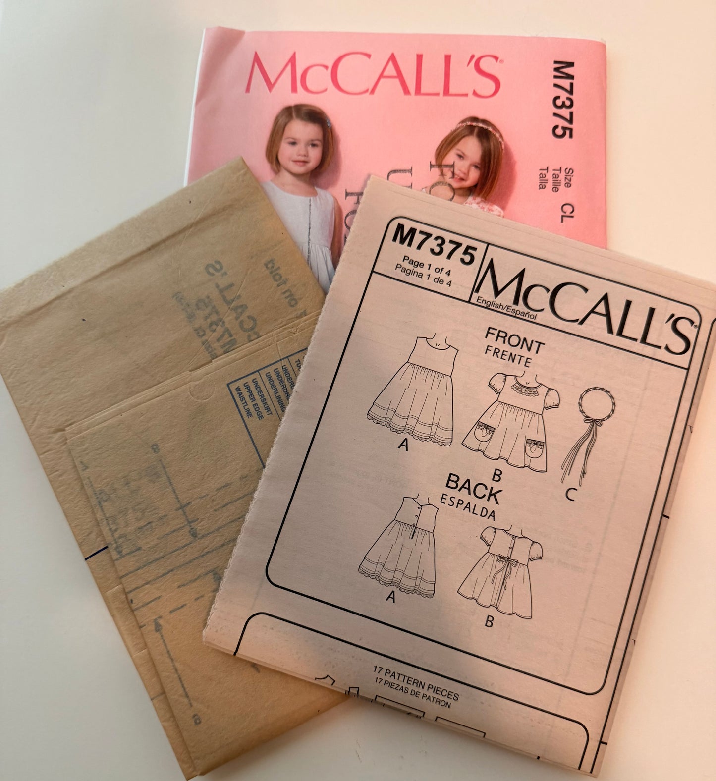 Girls Casual Dresses McCall Pattern 7375