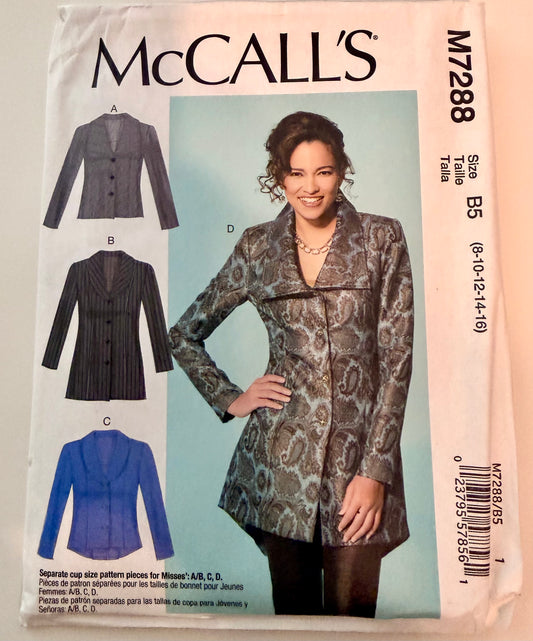 McCall's Pattern 7288 Jacket (Includes Cup Sizing Pieces)