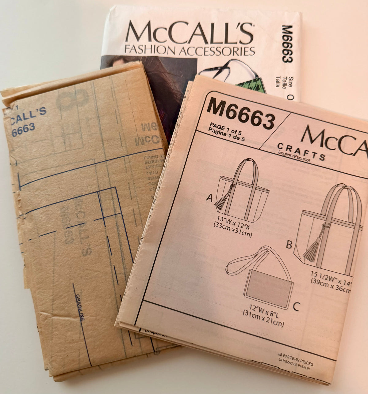McCall's Pattern 6663 Fashion Accessories Carry-Alls