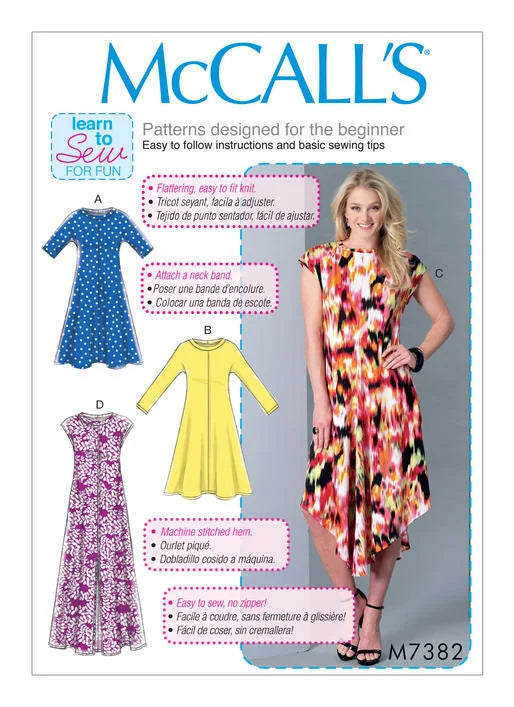 McCall's Pattern 7382 Learn to Sew Dresses