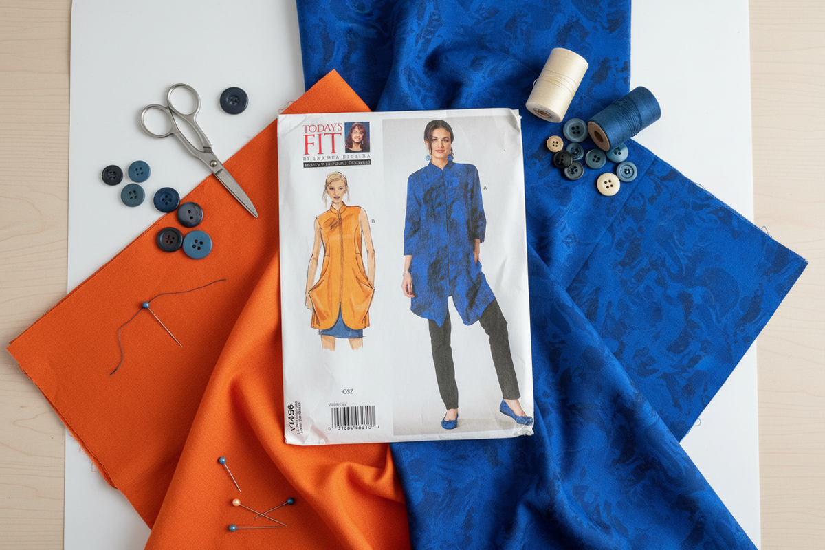 Vogue Pattern 1456 Today's Fit Sandra Bettina Tunic Flat Lay