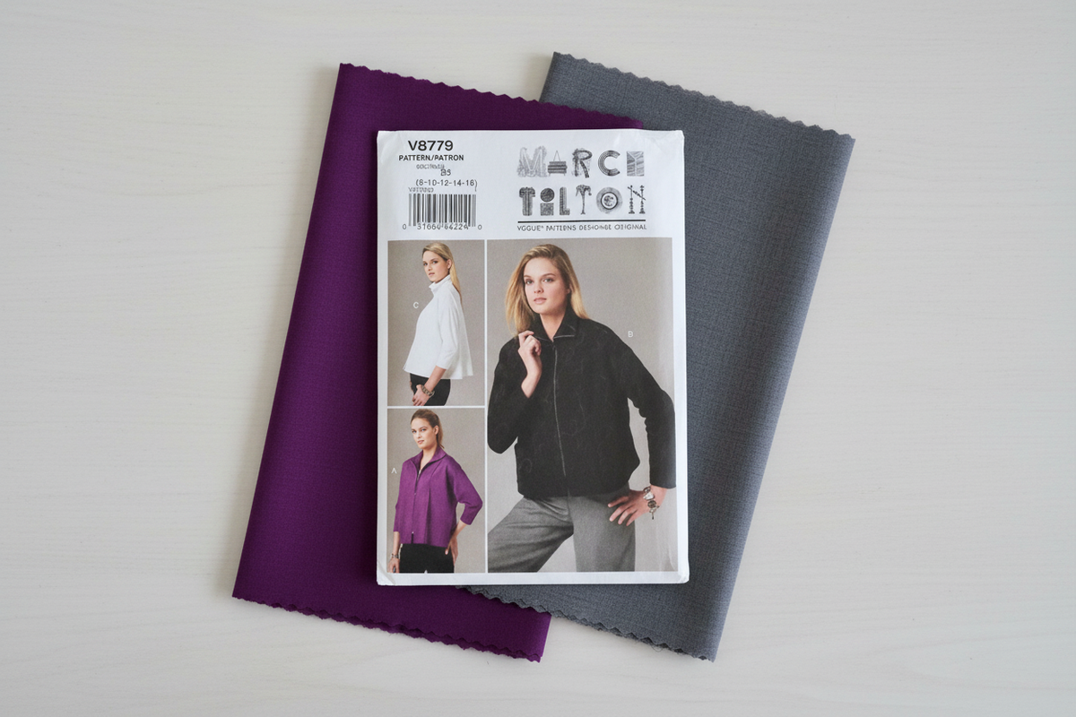 Vogue Pattern 8779 Marcy Tilton Jacket Flat Lay