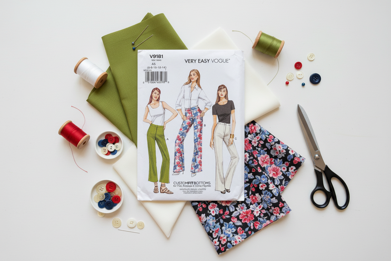 Vogue Pattern 9181 Very Easy Vogue Flat Lay